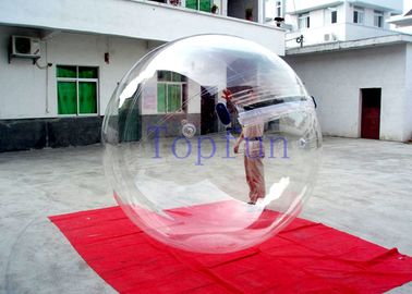 2m importierten Reißverschluss-aufblasbares Wasser-gehendes Ball transparentes 1.0mm PVC/TPU