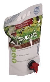 Selbststehen stehende Wein-Beutel-Schellfisch-Tasche im Kasten, oben Plastikbeutel für Flüssigkeiten