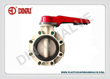 Oblatenart thermoplastisches Drosselventilhandbuch und Ganggriff, 1.0Mpa, 1" ~24", UPVC, CPVC, PVDF, pp., PPH fabriziert